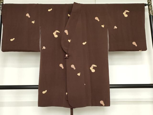 平和屋着物∞道中着 瓢箪 金彩 鬼しぼ縮緬 正絹 逸品 AABF6611cs