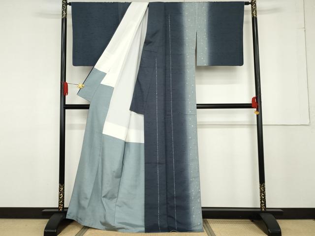 平和屋着物●石川県指定無形文化財 牛首紬 白山工房 手織り 訪問着 舞花間道 金銀彩 証紙付き 正絹 逸品 AABF6621cs