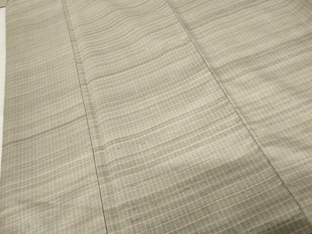 平和屋着物●伝統工芸品 伊那紬 手織り 草木染 格子 証紙付き 正絹 逸品 AABF6623cs