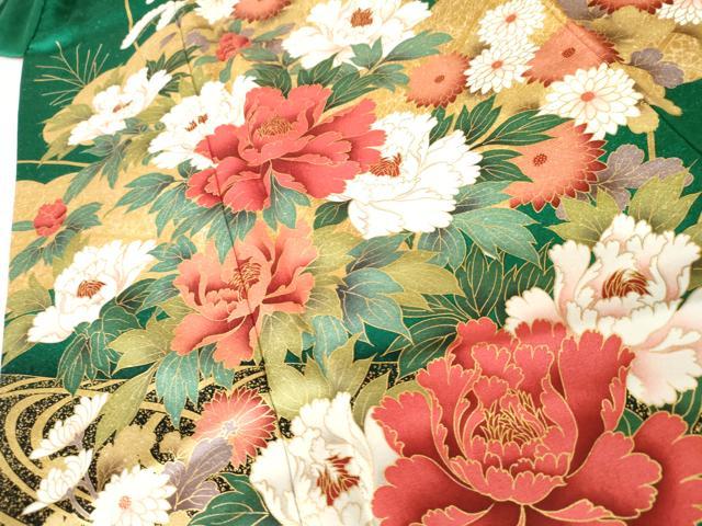 平和屋着物●豪華振袖 雲取り流水草花文 金彩 正絹 逸品 AABF6632cs