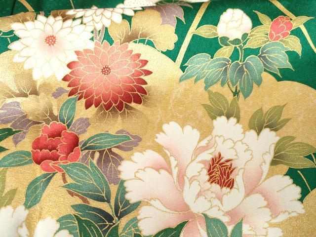 平和屋着物●豪華振袖 雲取り流水草花文 金彩 正絹 逸品 AABF6632cs