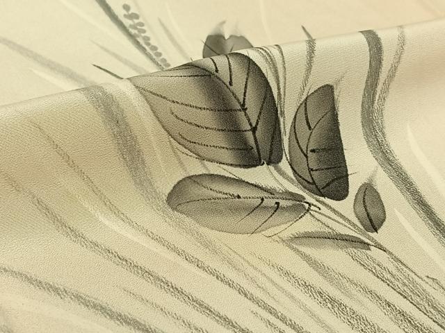 平和屋着物▽訪問着 単衣 手描き 草花文 暈し染め 正絹 逸品 AABF6642jh