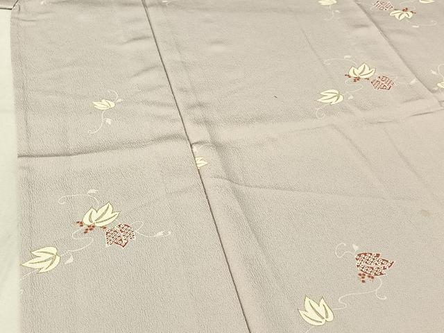平和屋着物▽上質な小紋 単衣 南天文 金彩 鬼しぼ縮緬 正絹 逸品 AABF6675jh