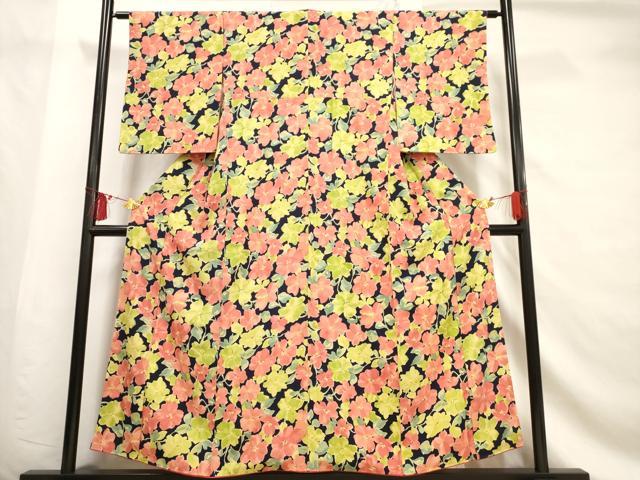 平和屋着物■上質な小紋 枝花文 正絹 逸品 AABF6737br