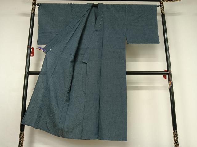 平和屋着物▽男性 紬 単衣 横段文 西武百貨店扱い 正絹 逸品 AABF6763jh
