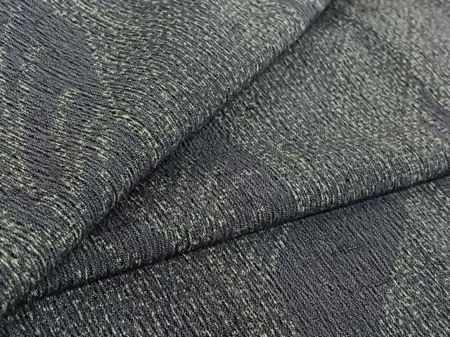 平和屋着物▽上質な紬 単衣 草葉文 三越扱い 正絹 逸品 AABF6767jh