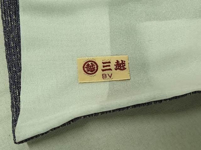平和屋着物▽上質な紬 単衣 草葉文 三越扱い 正絹 逸品 AABF6767jh