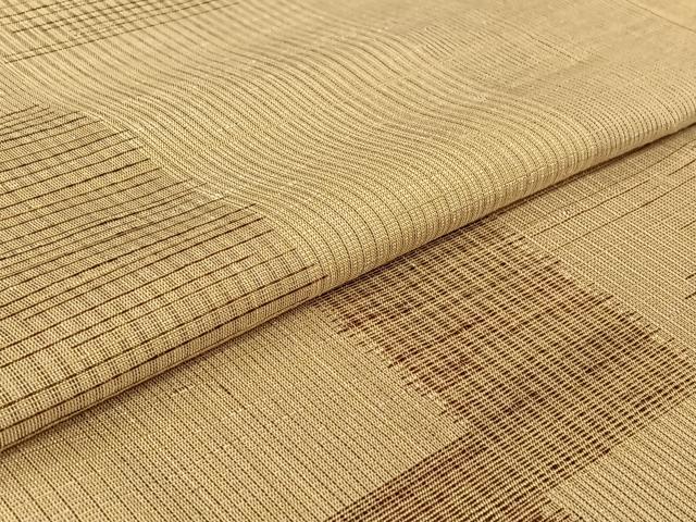 平和屋着物▽上質な紬 単衣 幾何学文様 正絹 逸品 AABF6793jh
