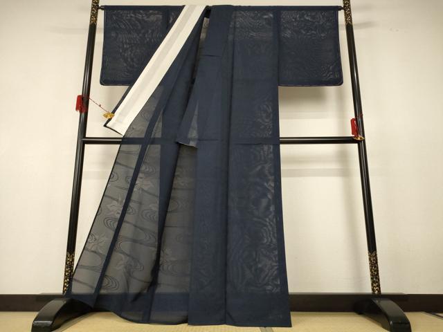 平和屋着物*夏物 色無地 絽 流水花紋紗 褐返色 正絹 逸品 AABF6805jd