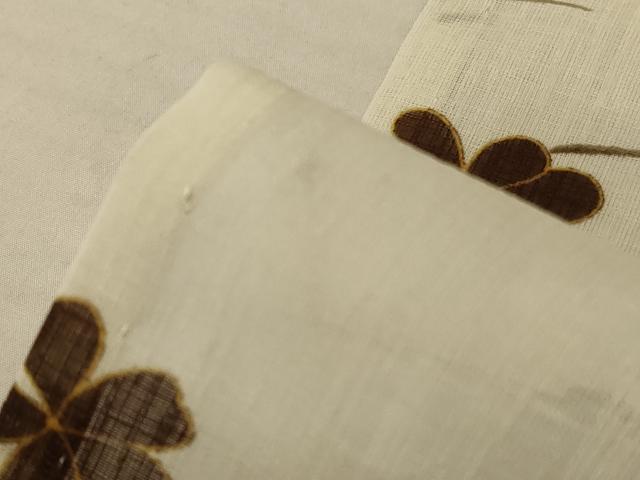 平和屋着物*夏物 小紋 紗 枝花文 洗える着物 AABF6814jd
