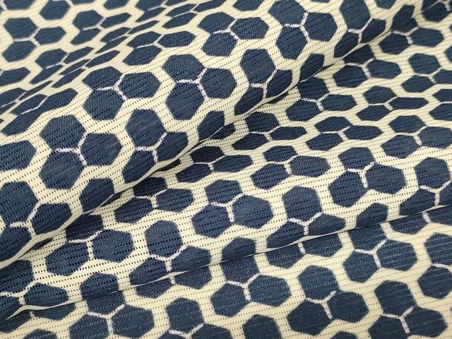 平和屋着物*夏物 小紋 絽 毘沙門亀甲 正絹 逸品 AABF6833jd