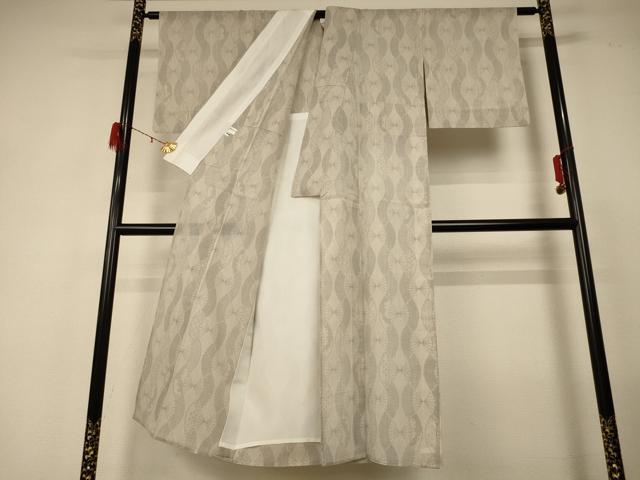 平和屋着物*夏物 結城紬 夏結城 扇立涌文 正絹 逸品 AABF6838jd