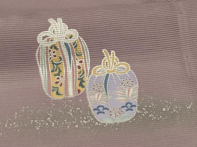 平和屋着物*夏物 訪問着 絽 仕覆文 銀彩 洗える着物 AABF6847jd