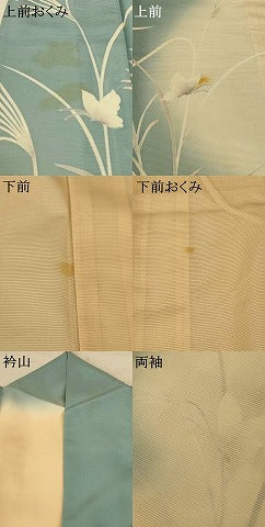 平和屋着物*夏物 訪問着 絽 花蝶文 暈し染め 正絹 逸品 AABF6852jd
