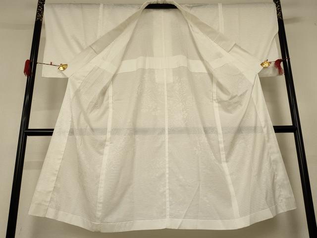 平和屋着物*夏物 長襦袢 絽 流水草花地紋 白色 洗える着物 AABF6858jd
