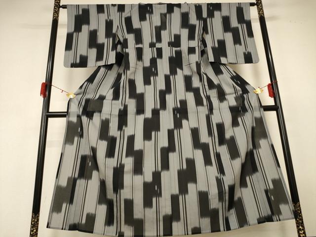 平和屋着物*夏物 明石ちぢみ 幾何学文様 正絹 逸品 AABF6860jd