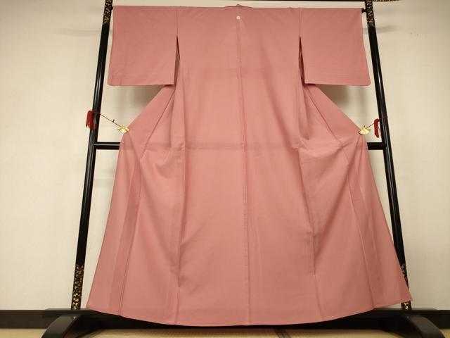 平和屋着物*夏物 色無地 絽 洗朱色 正絹 逸品 AABF6873jd