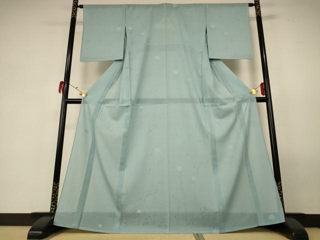 平和屋着物*夏物 色無地 絽 枝花文紗 千草鼠色 正絹 逸品 未使用 AABF6900jd