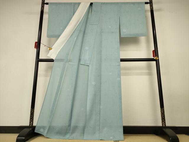 平和屋着物*夏物 色無地 絽 枝花文紗 千草鼠色 正絹 逸品 未使用 AABF6900jd
