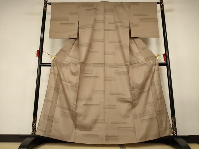 平和屋着物*夏物 紬 紗紬 横段文 正絹 逸品 AABF6918jd
