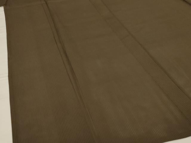 平和屋着物*夏物 色無地 縦絽 媚茶色 正絹 逸品 AABF6920jd
