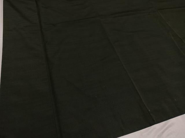 平和屋着物●男性 紬 アンサンブル 色無地 黒緑色 正絹 逸品 AABF6949ph