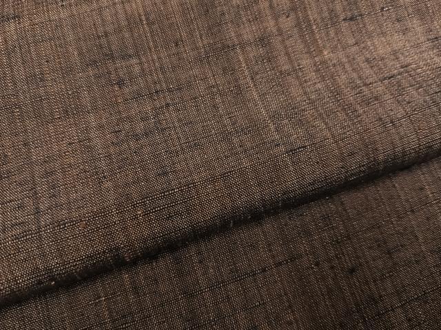 平和屋着物●男性 紬 アンサンブル 色無地 涅色 正絹 逸品 AABF6950ph
