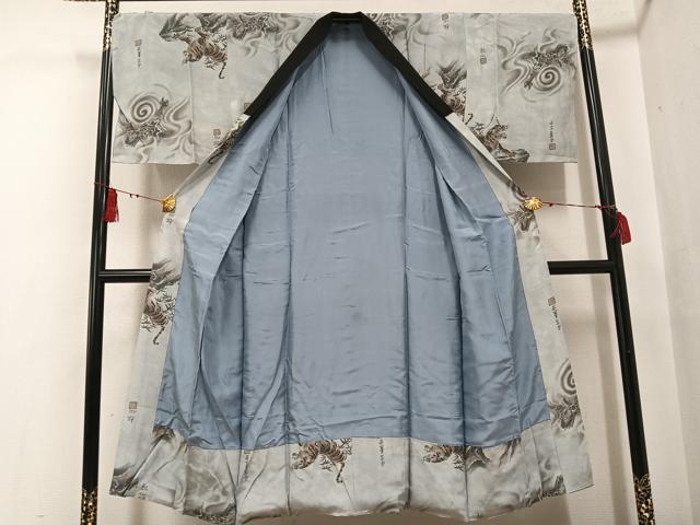 平和屋着物●男性 紬 アンサンブル 長襦袢(袷)セット 正絹 逸品 AABF6951ph