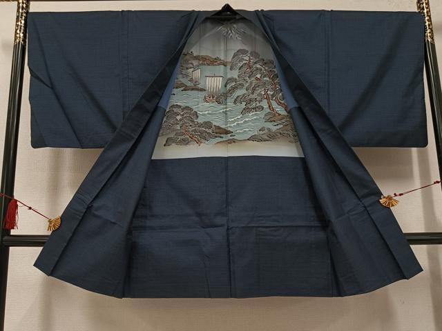 平和屋着物●男性 本場大島紬 アンサンブル 100亀甲 総詰め 正絹 逸品 AABF6958ph
