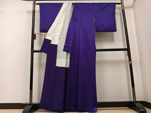 平和屋着物●上質な色無地 葡萄色 正絹 逸品 AABF6973ph