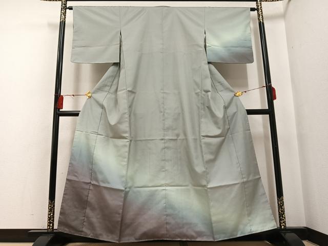 平和屋着物●本場大島紬 染大島 訪問着 霞文 暈し染め 正絹 逸品 未使用 AABF6983ph