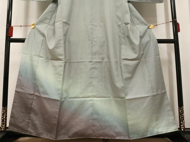 平和屋着物●本場大島紬 染大島 訪問着 霞文 暈し染め 正絹 逸品 未使用 AABF6983ph
