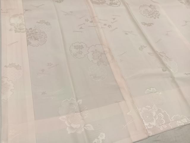 平和屋着物●振袖用長襦袢 無双仕立て 雪輪花地紋 暈し染め 半衿刺繍 広衿仕立て 正絹 逸品 AABF6992ph