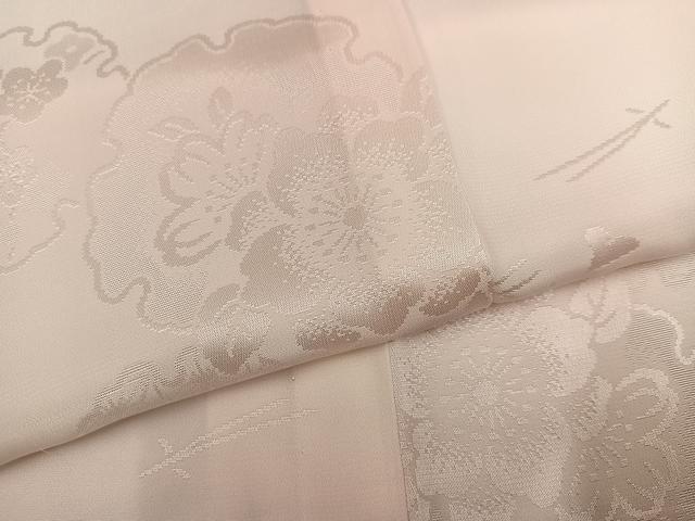 平和屋着物●振袖用長襦袢 無双仕立て 雪輪花地紋 暈し染め 半衿刺繍 広衿仕立て 正絹 逸品 AABF6992ph