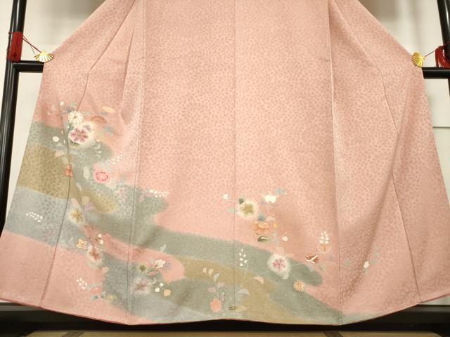 平和屋着物●訪問着 辻が花 舞花文 金彩 正絹 逸品 AABF7019ck