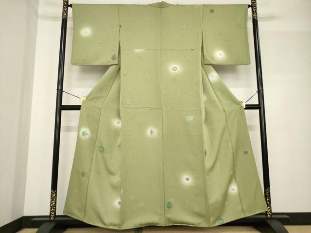 平和屋着物●上質な小紋 蟹 カニ ほたる暈し 正絹 逸品 AABF7029ck