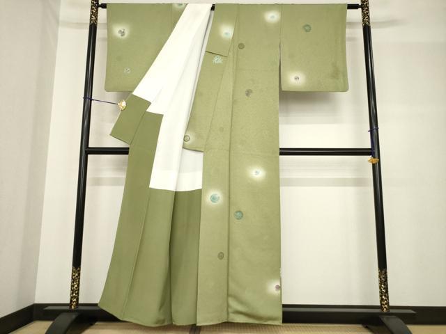 平和屋着物●上質な小紋 蟹 カニ ほたる暈し 正絹 逸品 AABF7029ck