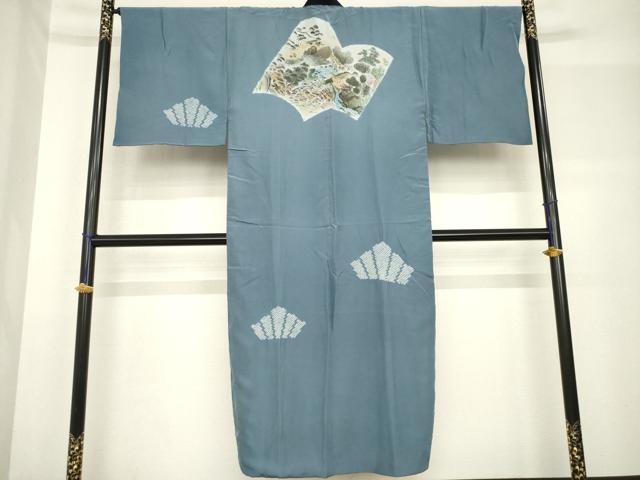 平和屋着物●男性 本場大島紬 アンサンブル 長襦袢(袷)セット 亀甲絣 正絹 逸品 AABF7041ck