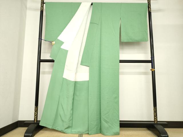 平和屋着物●服飾評論家 市田ひろみ 色無地 老竹色 正絹 逸品 AABF7052ck