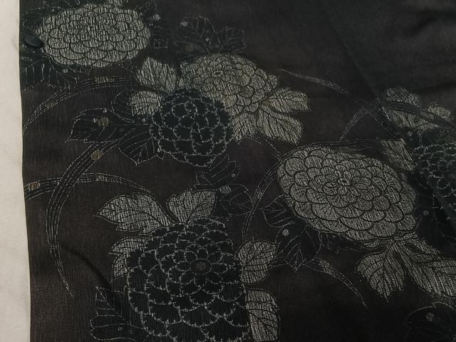 平和屋着物▽道行コート スリーシーズン 春夏秋 塵除け 草花文 正絹 逸品 AABF7094jh
