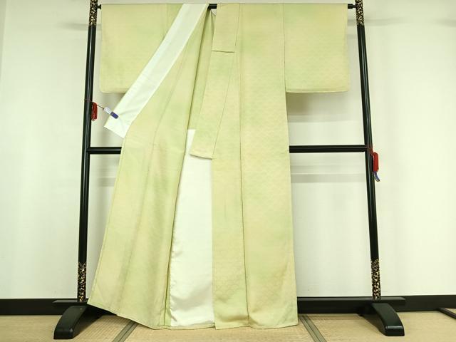 平和屋着物▽上質な小紋 単衣 霞文 暈し染め 正絹 逸品 AABF7098jh