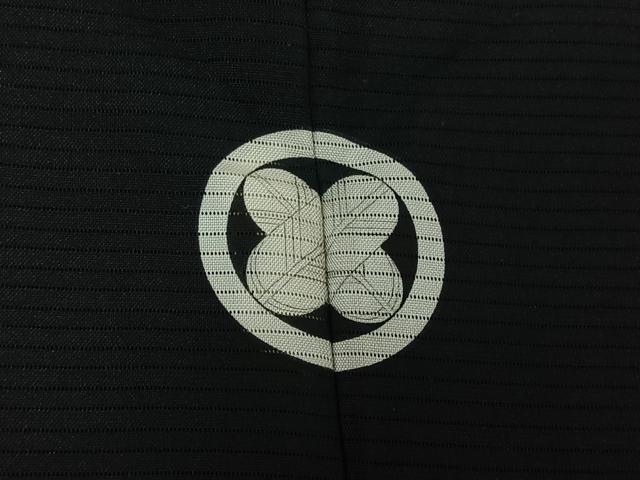 平和屋着物▽男性 黒紋付 スリーシーズン 春夏秋 暗黒色 正絹 逸品 AABF7105jh