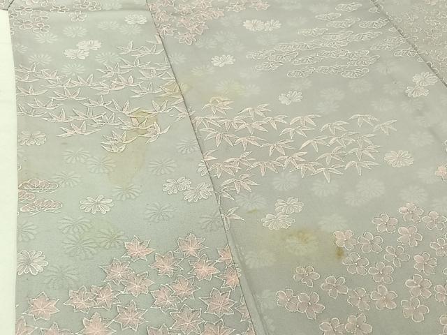 平和屋着物▽上質な小紋 単衣 地紋起こし 松竹梅文 正絹 逸品 AABF7106jh