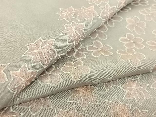 平和屋着物▽上質な小紋 単衣 地紋起こし 松竹梅文 正絹 逸品 AABF7106jh
