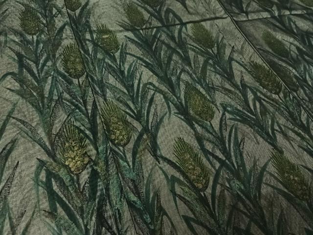 平和屋着物▽男性 訪問着 無双 紗袷 紗×紗 草花文 金彩 正絹 逸品 AABF7108jh