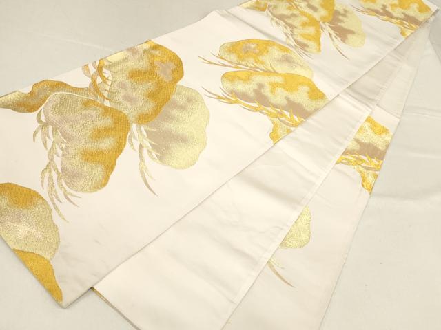 平和屋着物▼六通柄袋帯 松 金糸 正絹 逸品 AABF7193wj