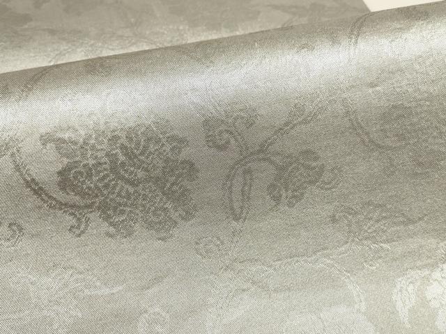 平和屋着物▼全通柄袋帯 花唐草文 銀糸 正絹 逸品 AABF7233wj
