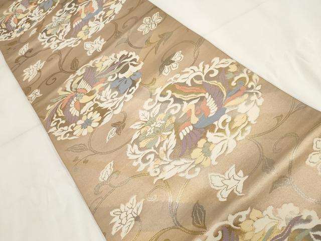平和屋着物◎六通柄袋帯 鳳凰花唐草文 金銀糸 正絹 逸品 AABF8054wj
