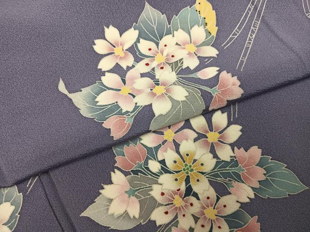 平和屋着物●本加賀友禅作家 向秀三 訪問着 枝花文 正絹 逸品 AABF8086ph