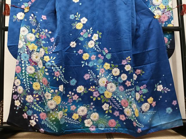 平和屋着物●豪華振袖 辻が花 絞り 暈し染め 金通し地 正絹 逸品 AABF8097ph